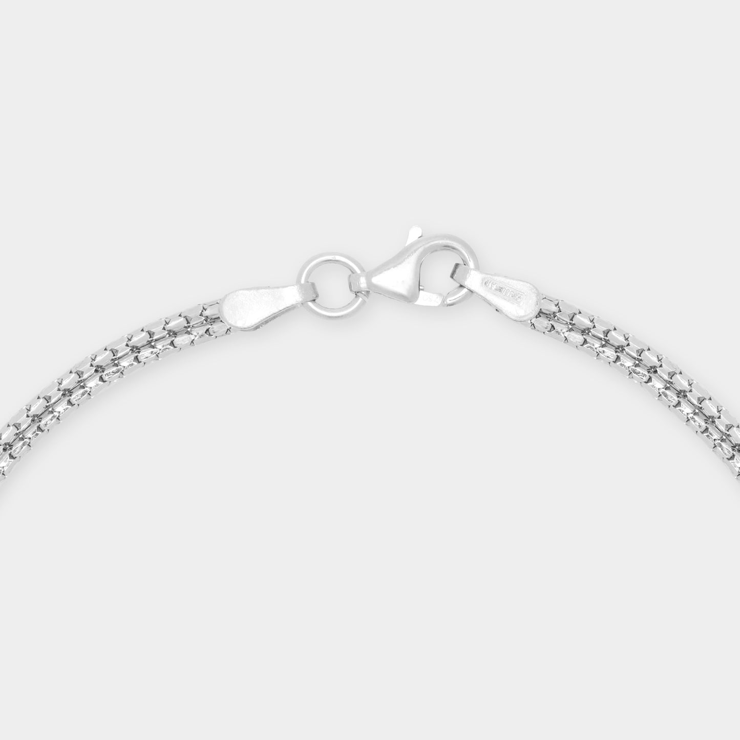 18 K White gold tube link+infinity love pattern