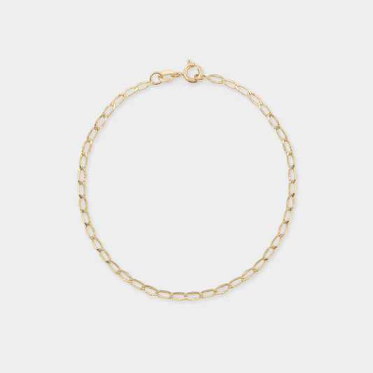 18 K White and yellow gold oval link