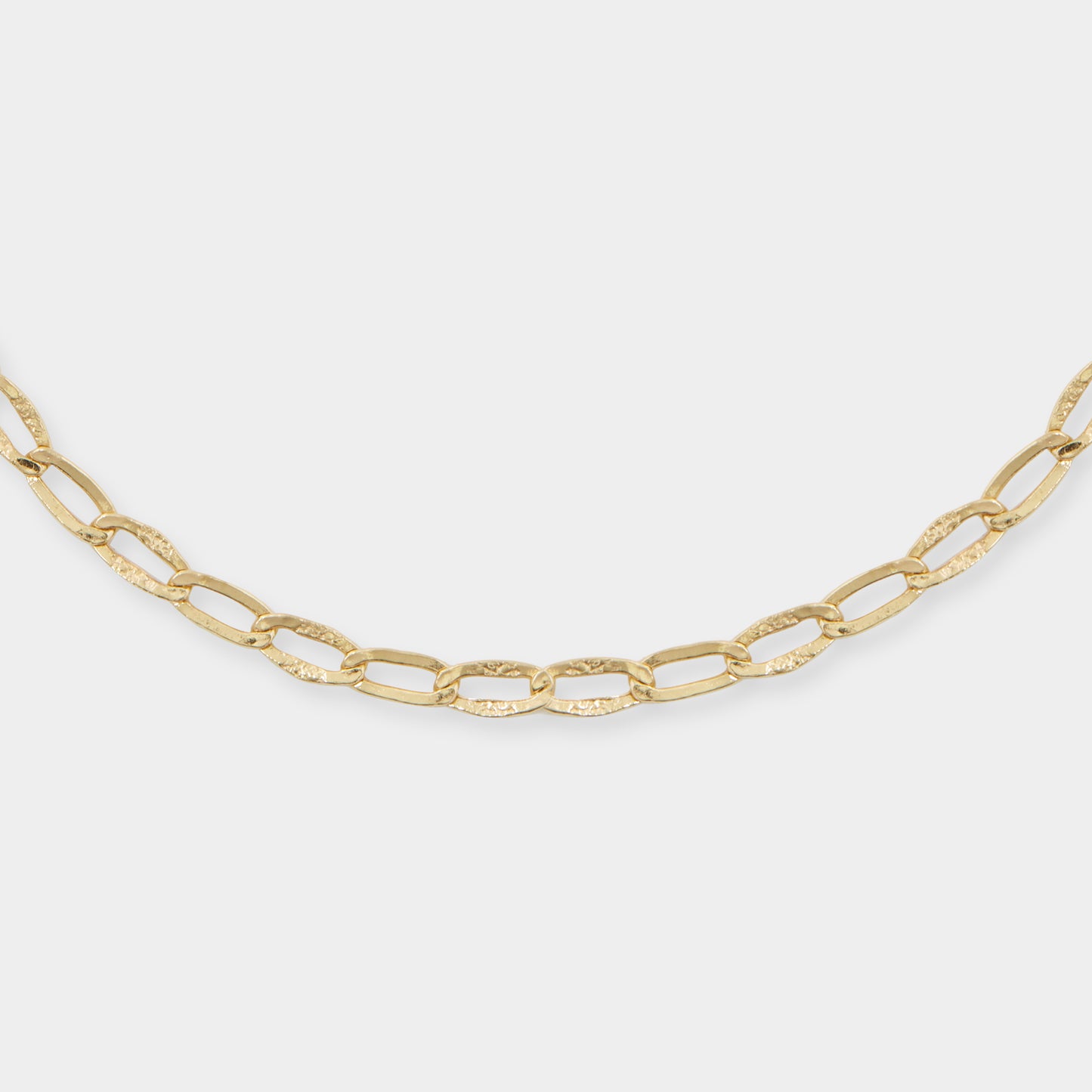 18 K White and yellow gold oval link