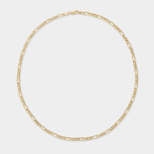 18K Yellow Gold Figaro Link chain necklace