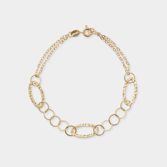 18K Gold Oval Chain links bracelet