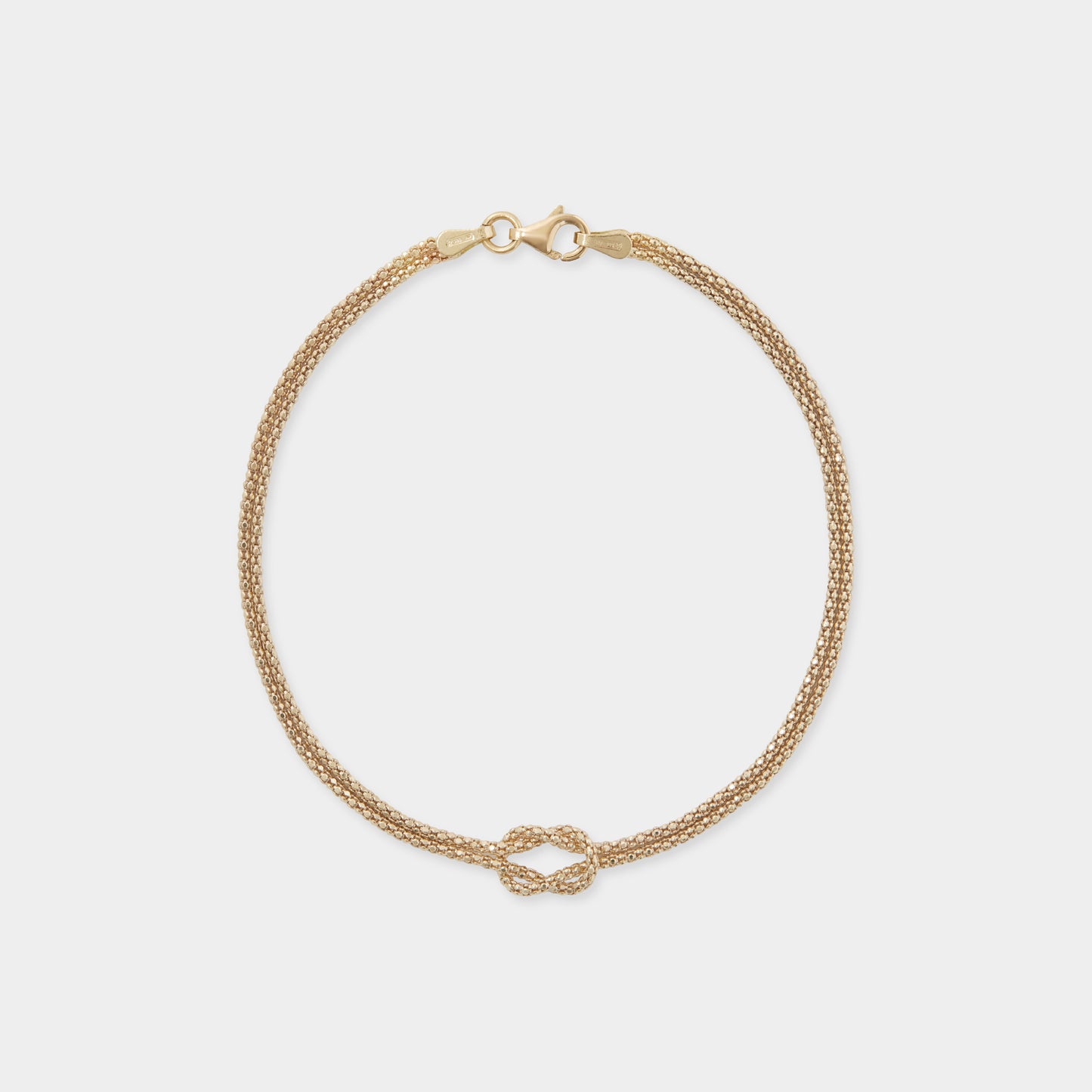 18K 金双缠绳手链 2.7 克,长度 19 厘米