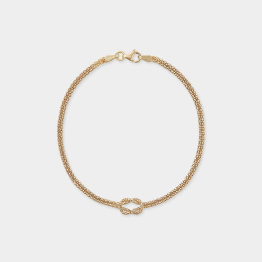 18K Yellow Gold Infinity Loop Rope bracelet