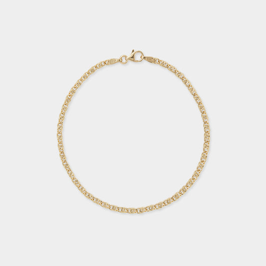 18K Yellow Gold Cable Circle chain bracelet
