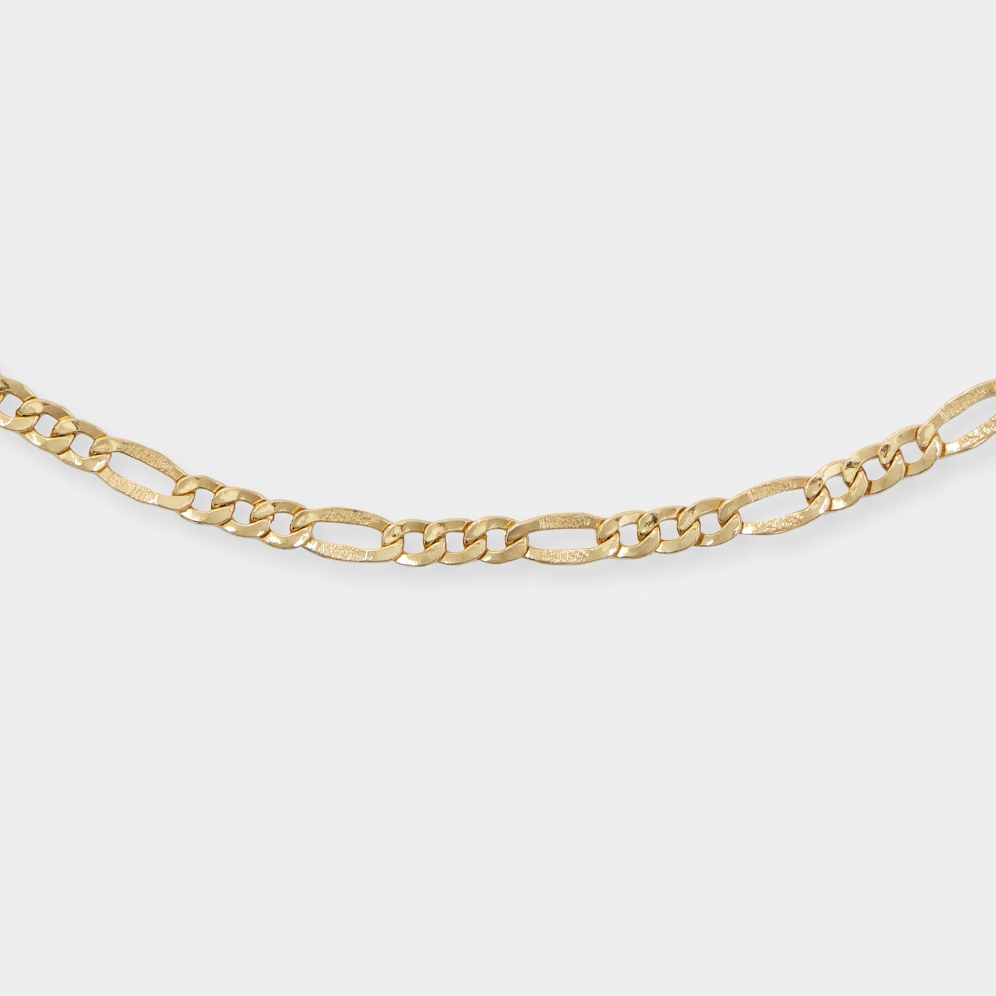 Collana in oro giallo 18 carati con catena a maglie Figaro, lunghezza 50 cm