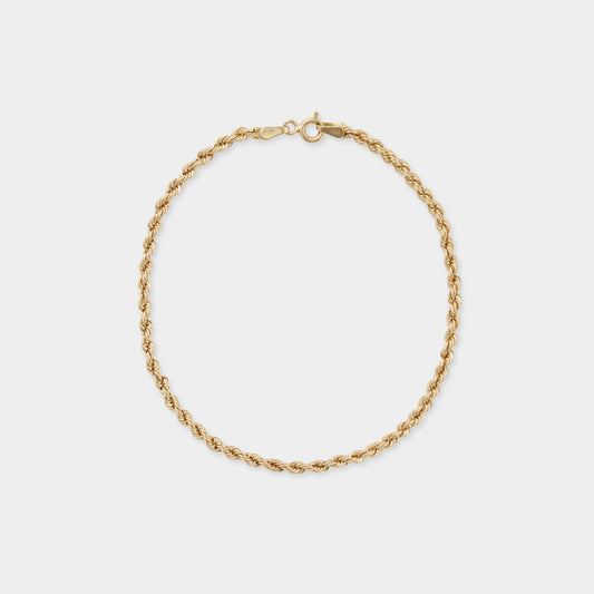 18K Yellow Gold Rope chain bracelet
