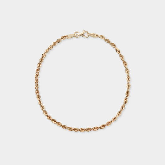 18K Yellow Gold Rope chain bracelet