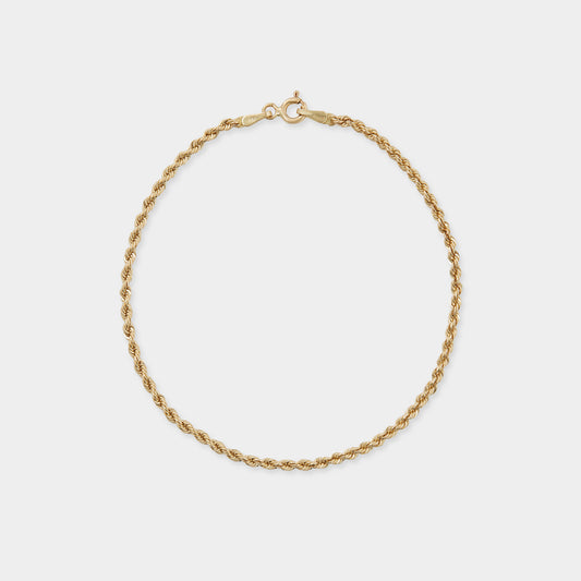 18K Yellow Gold Rope chain bracelet