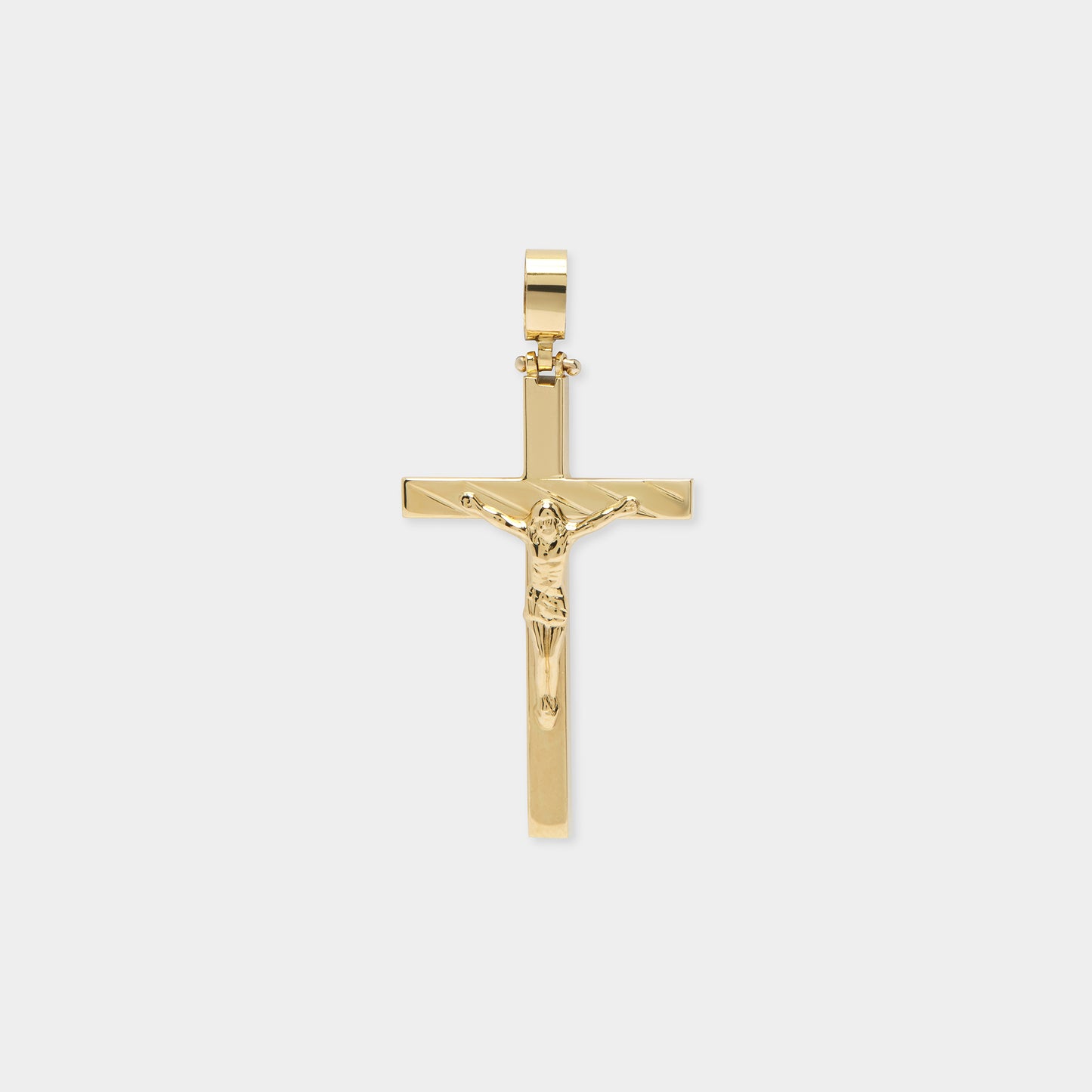 18 K Gold Patterned boxed Cross with Jesus