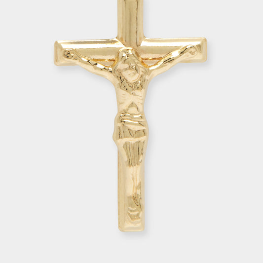 18 K Gold Patterned boxed Cross with Jesus
