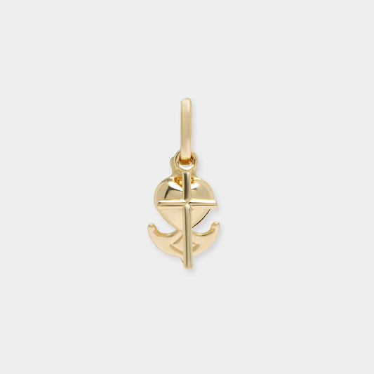 18K Yellow Gold Faith, Hope & Charity Charm