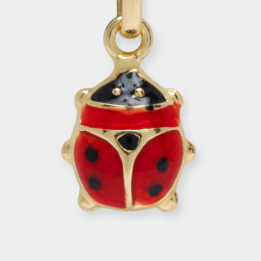 18K Yellow Gold & enamel ladybug