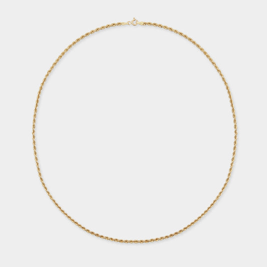 18K Yellow Gold Rope chain necklace