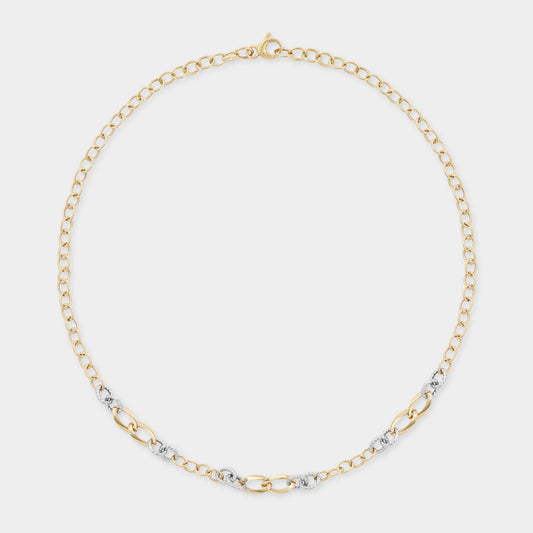 18 K White Gold and Yellow Gold All round loop rings