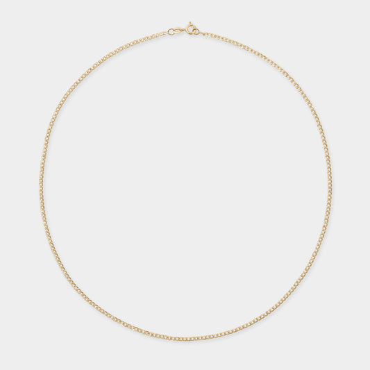 18K Yellow Gold Curb chain necklace