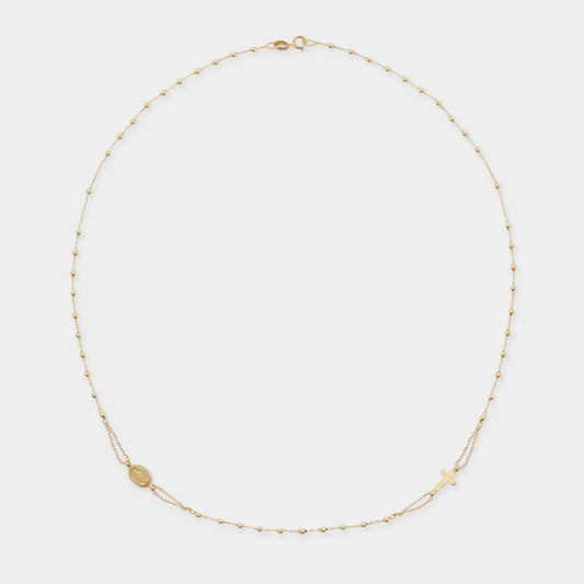 18K Gold Rosary Beads necklace