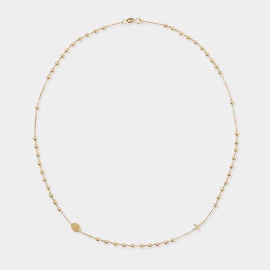 18K Gold Rosary Beads necklace