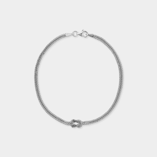 18 K White gold mesh tube+infinity love pattern