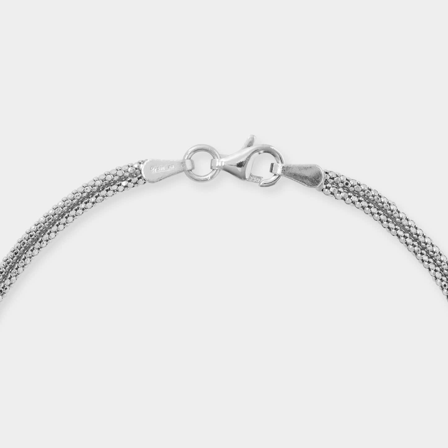 18 K White gold mesh tube+infinity love pattern