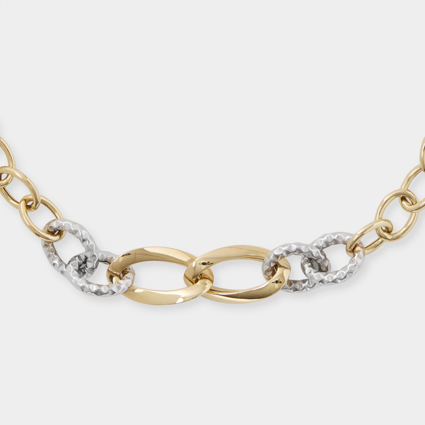 18 K White and Yellow Gold All round double colour loop rings