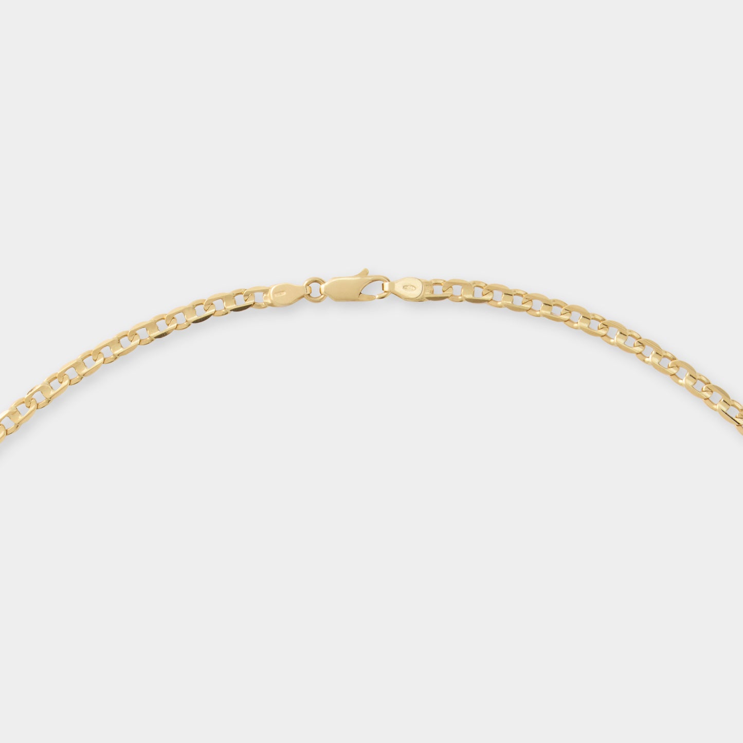 18 K Gold Flat Concave Curb Necklace