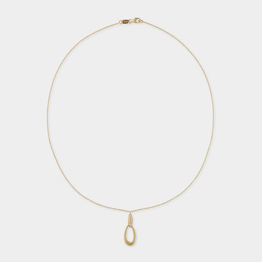 18 K Gold Anchor Necklace &18 K Yellow Gold Oval Pendent & Stones