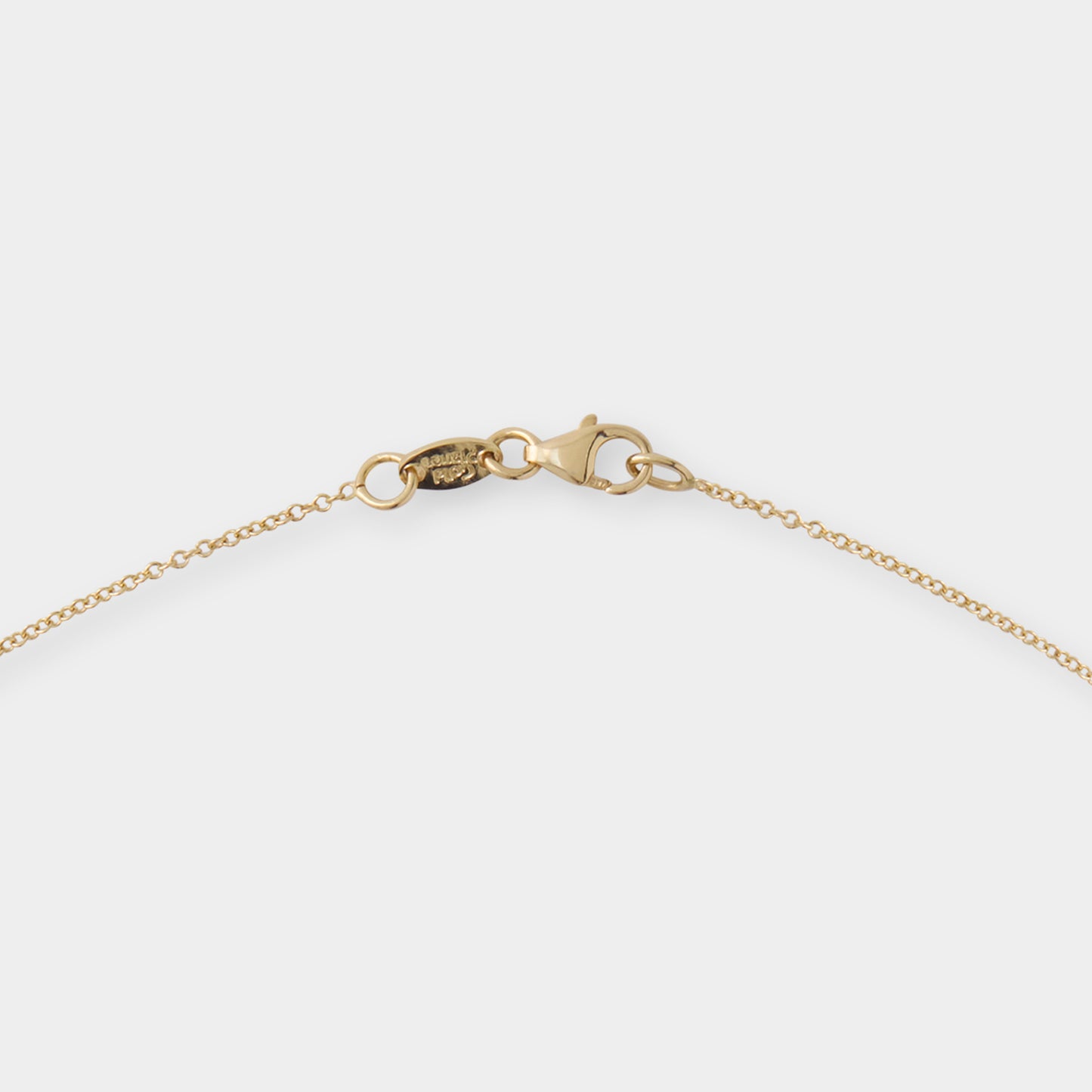 18 K Gold Anchor Necklace & Square Pendant w White Sapphires