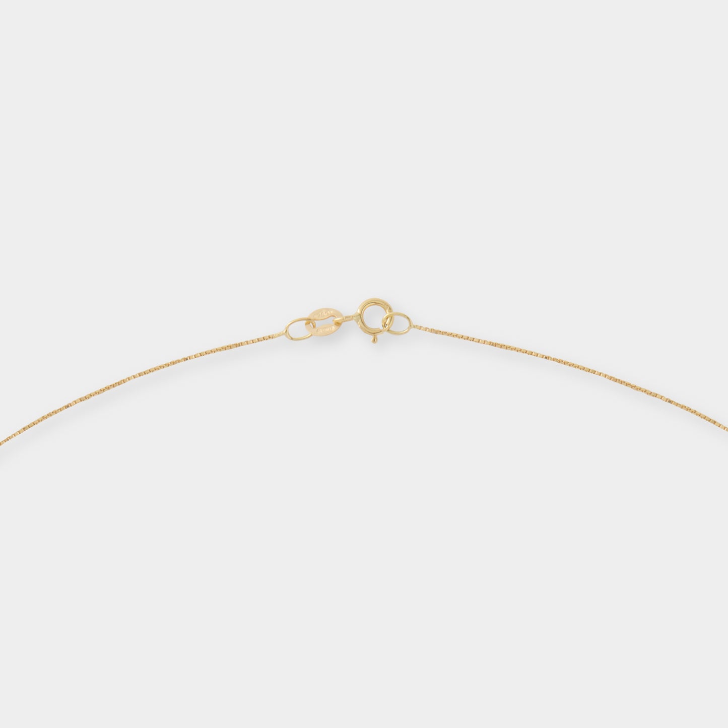 18 K Gold Box Chain Necklace & Rose Shape Pendant w White Sapphire