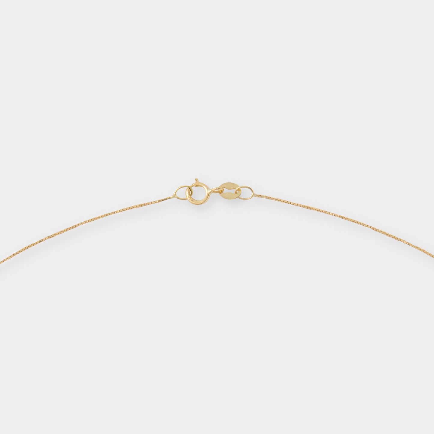 18 K Gold Box Chain Necklace & Heart Shape Pendant