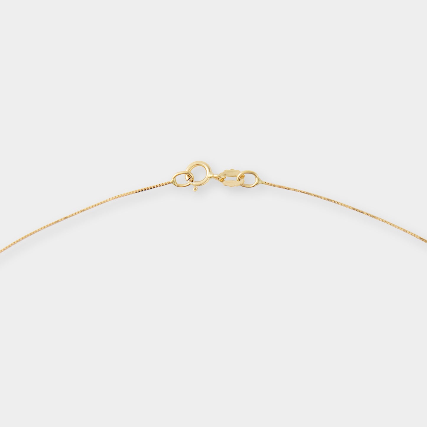 18 K Gold Box Chain Necklace & Lady Bug
