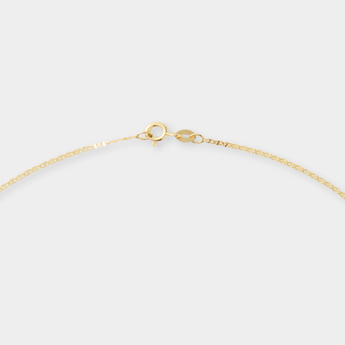18 K Gold Curb Concave Chain Necklace