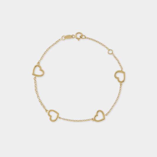 18 K Gold Anchor Chain Bracelets Allow Hearts