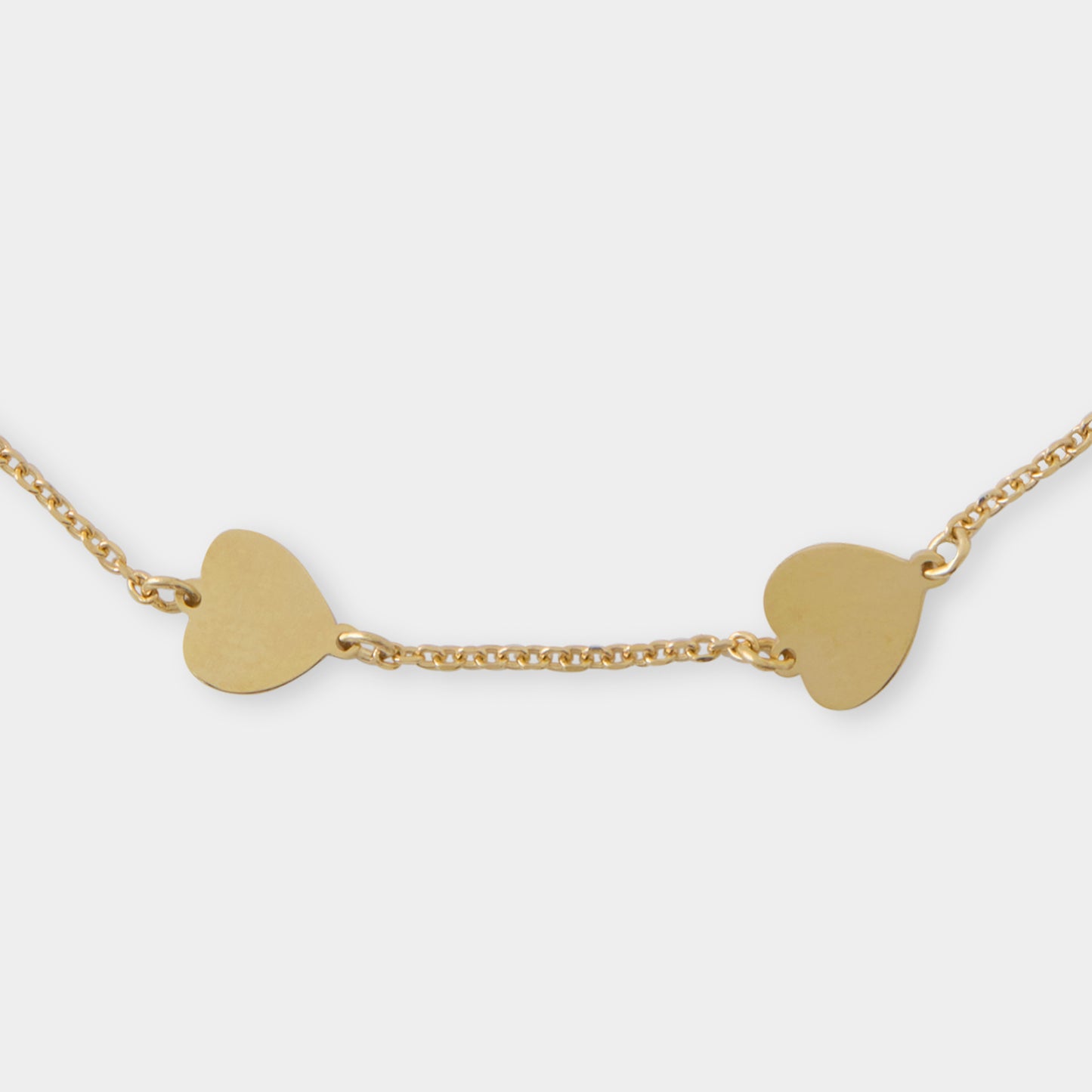 18 K Gold Anchor Bracelets Chain & Full Hearts