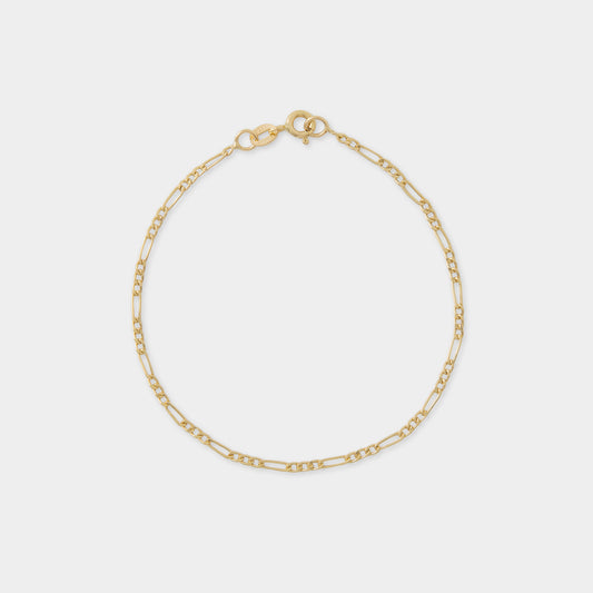 18 K Gold Figaro Link Bracelet