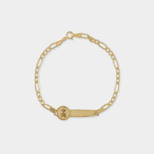 18 K Gold identity Plate Kid Bracelets - Girl-