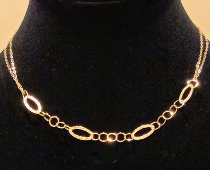 18K Gold Oval Chain Links Necklace  2.3 gr, Length 42cm