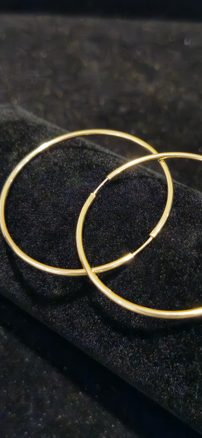 Cerchi in oro 18K 1,6 gr, diametro 4 cm