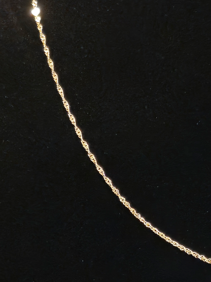 18K Yellow Gold Singapore Chain Necklace  1 gr  Length 39 cm