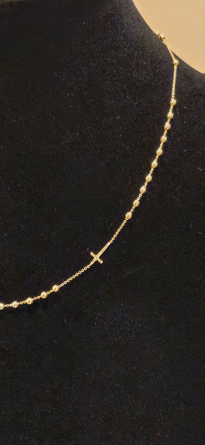 Collana Rosario Oro 18K Gioiello 4,6 gr. Lunghezza 49 cm