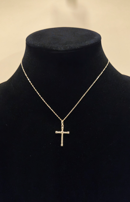 18K Gold Cross/Crucifix 1.1 Gr  Length 2.2 cm Width 1.7 cm