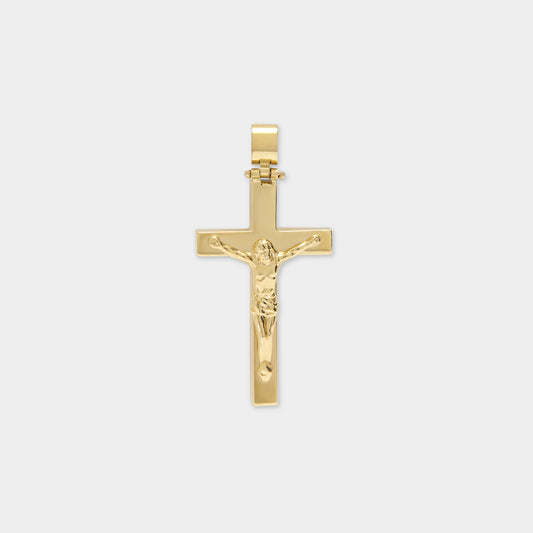 18 K Gold Boxed Cross with Jesus