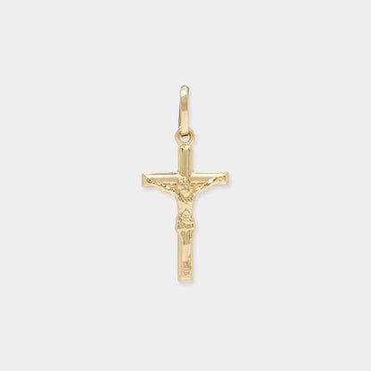 18 K Gold Patterned boxed small Cross with Jesus