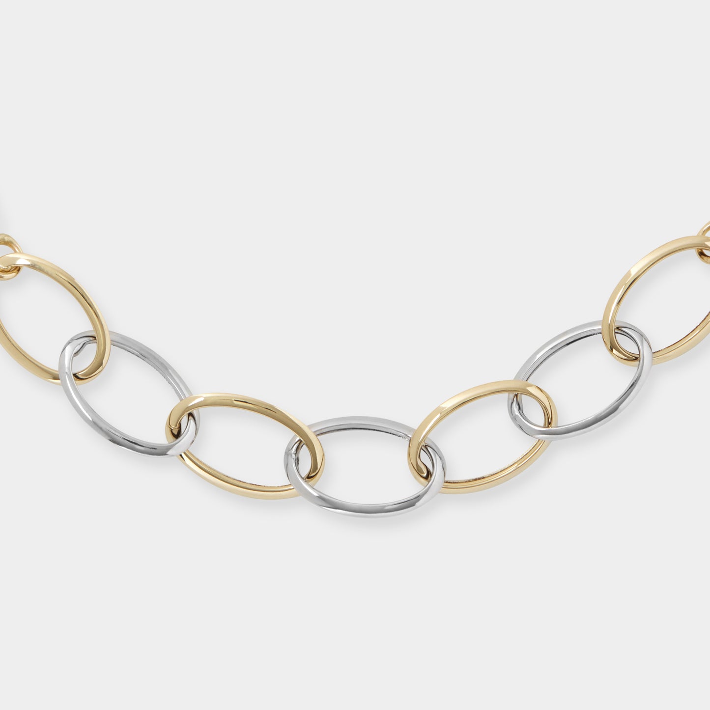 18 K Yellow and white gold twin link