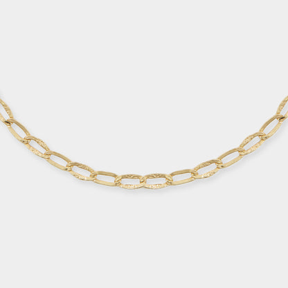 18 K White and yellow gold oval link