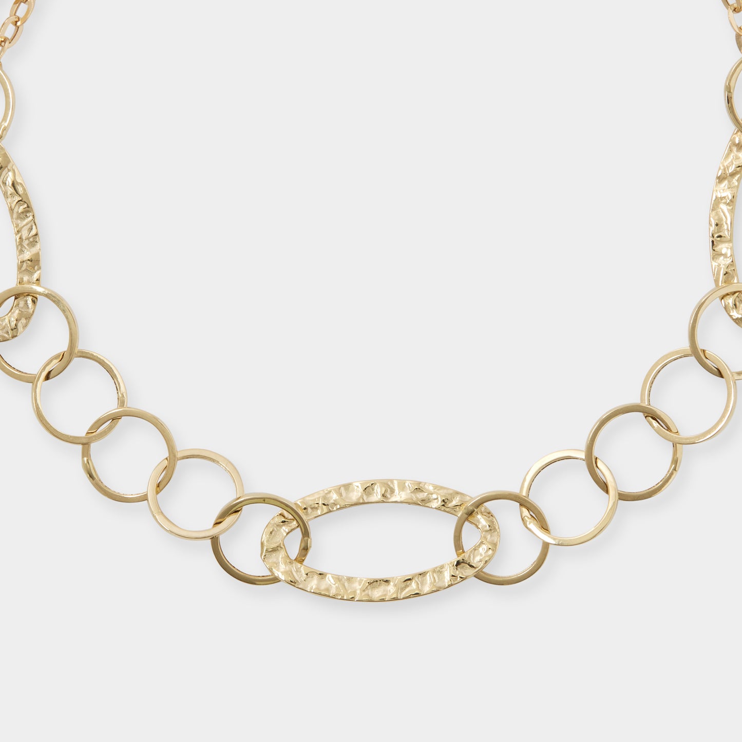 18K 金椭圆形链环项链 2.3 克，长度 42 厘米