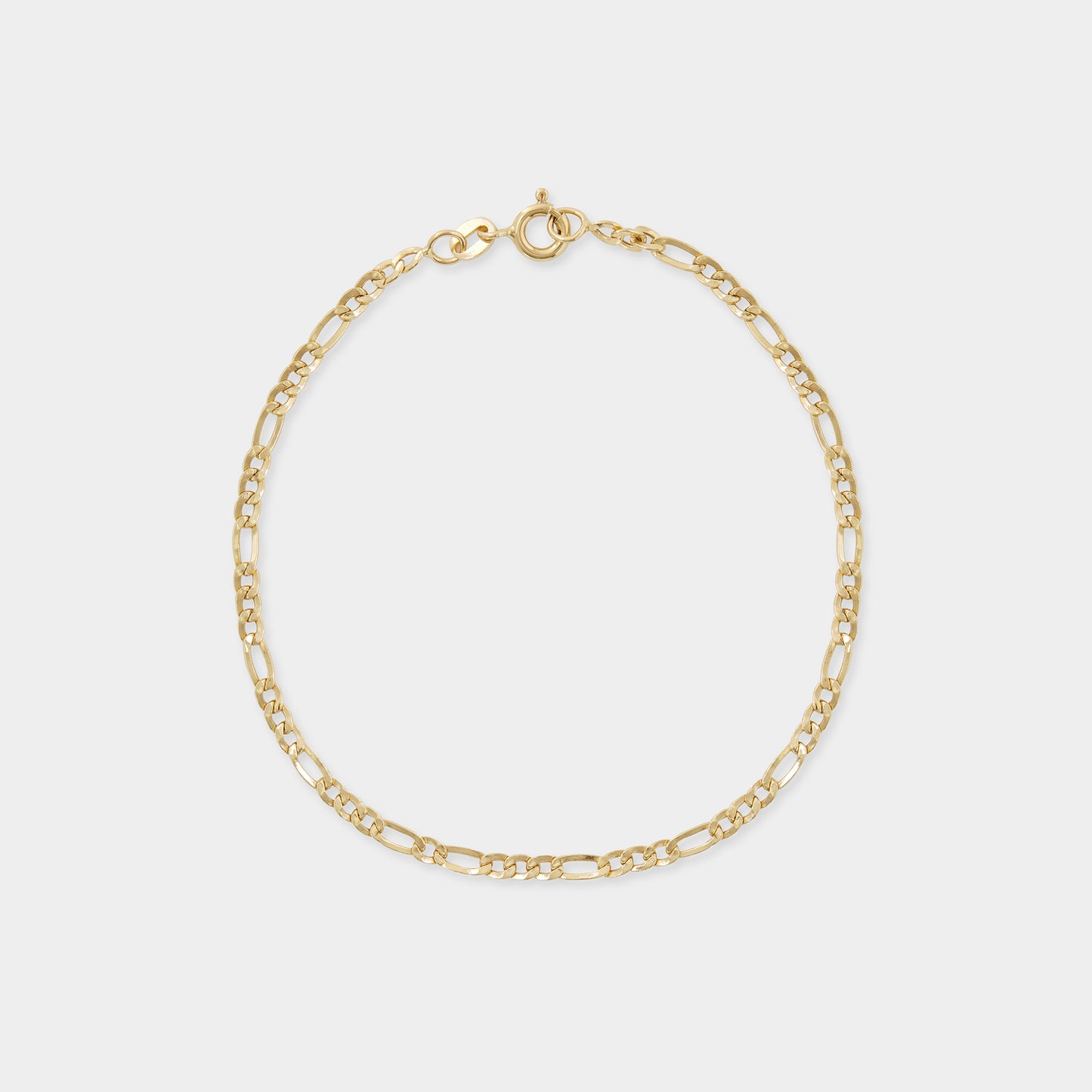 18K Yellow Gold Figaro Link Chain bracelet