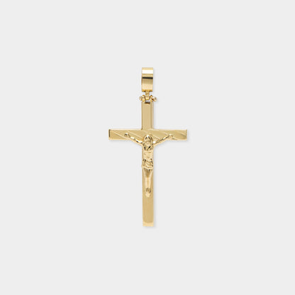 18 K Gold Patterned boxed Cross with Jesus