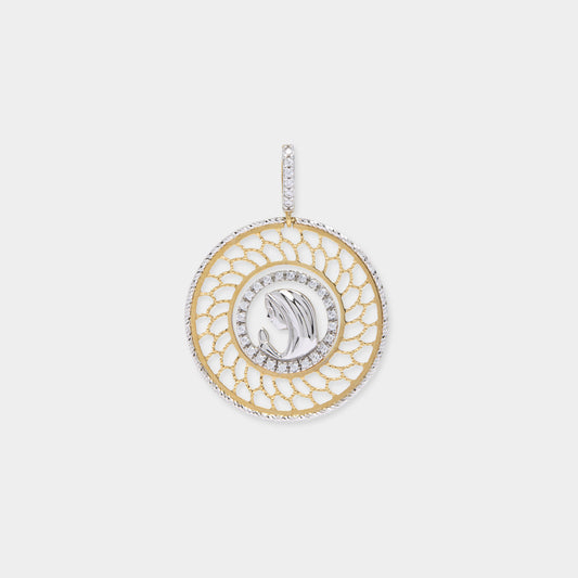 18K Gold & Sapphire Stones Holy Mary