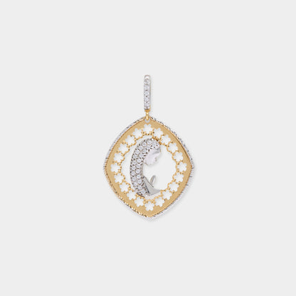 18K Gold & Sapphire Stones Holy Mary