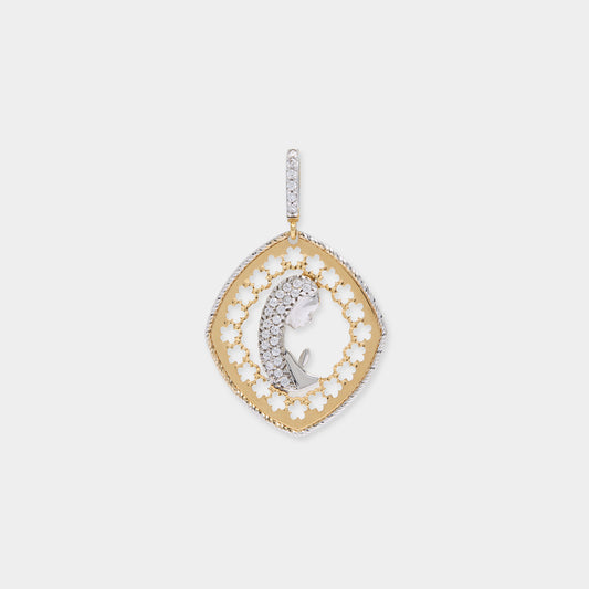 18K Gold & Sapphire Stones Holy Mary